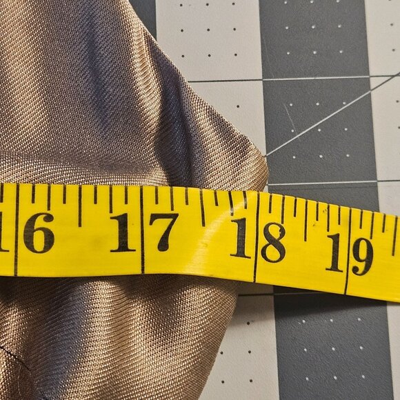 Max Mara Taupe Ruched Italian Dress 6 Elegant Silk Cocktail Minimalist Old Money - Picture 6 of 14